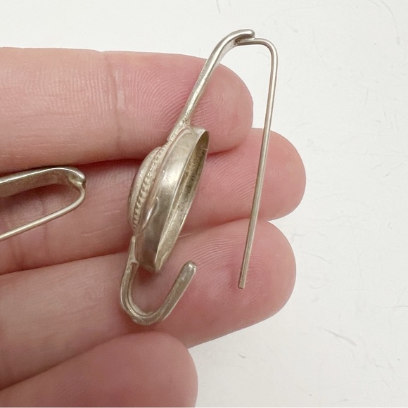 Sterling Silver 925 Celtic Design Button Round Drop Earrings - Picture 5 of 7